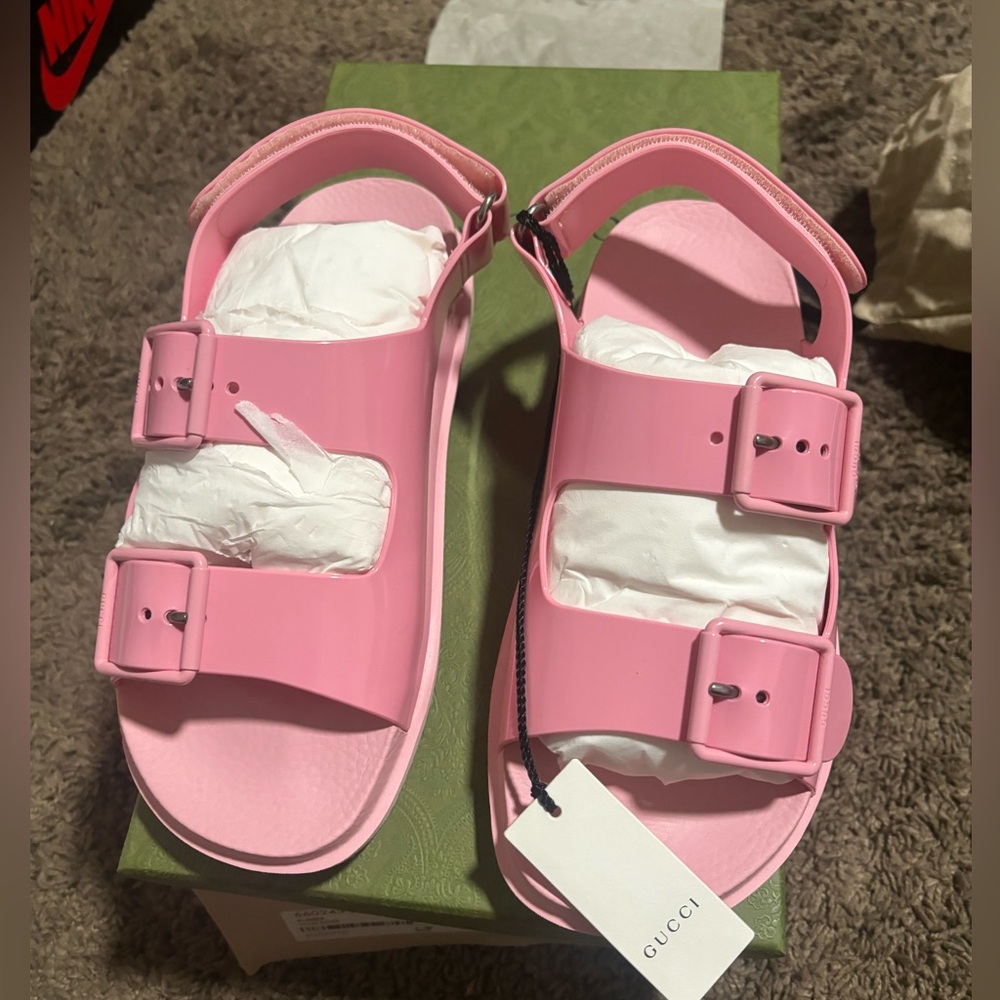 Pink Gucci slides